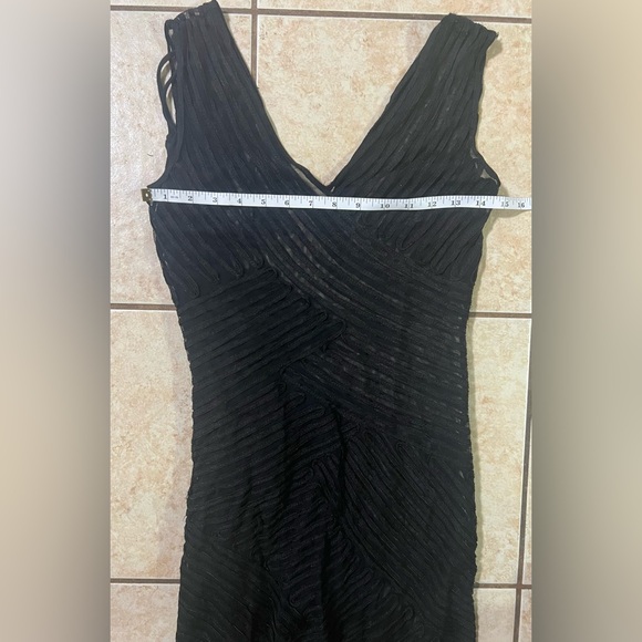 Phase Eight Elegant Sheer Ribbed Black Long dress with slip Special Occasion 4 - Picture 6 of 9
